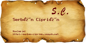 Serbán Ciprián névjegykártya